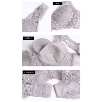 Natural Silk Knit Wire Free Push Up Bra Breathable details